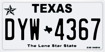TX license plate DYW4367