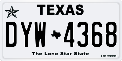 TX license plate DYW4368