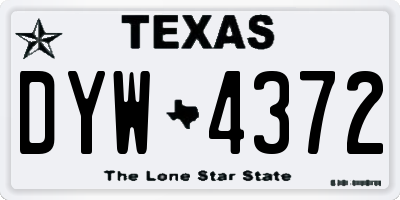 TX license plate DYW4372