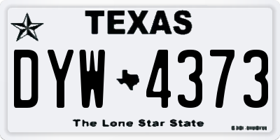 TX license plate DYW4373
