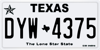 TX license plate DYW4375