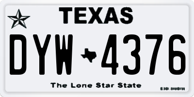 TX license plate DYW4376