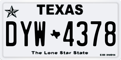 TX license plate DYW4378