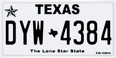 TX license plate DYW4384