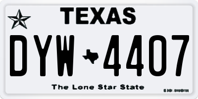 TX license plate DYW4407