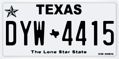 TX license plate DYW4415