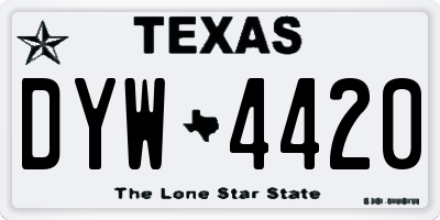TX license plate DYW4420