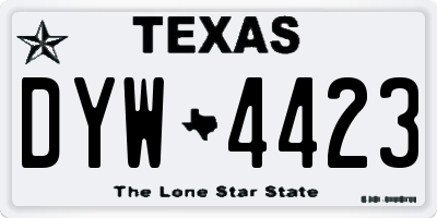 TX license plate DYW4423