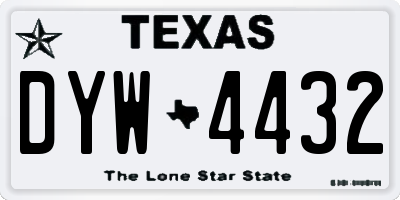 TX license plate DYW4432