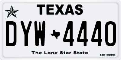 TX license plate DYW4440