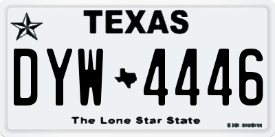 TX license plate DYW4446