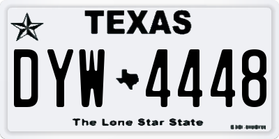 TX license plate DYW4448