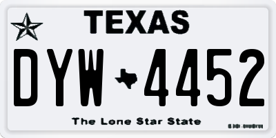 TX license plate DYW4452
