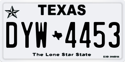 TX license plate DYW4453