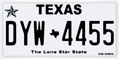 TX license plate DYW4455
