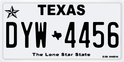 TX license plate DYW4456