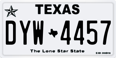 TX license plate DYW4457