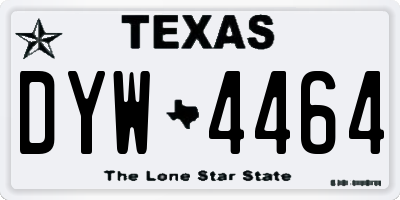 TX license plate DYW4464