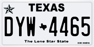 TX license plate DYW4465