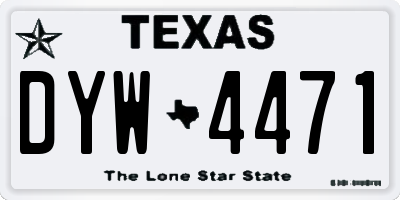 TX license plate DYW4471