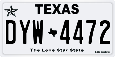 TX license plate DYW4472