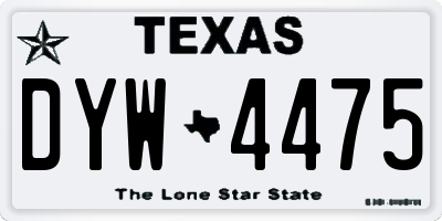 TX license plate DYW4475