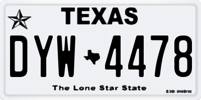TX license plate DYW4478