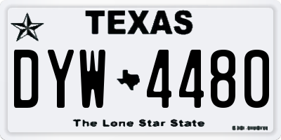 TX license plate DYW4480