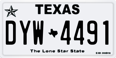 TX license plate DYW4491