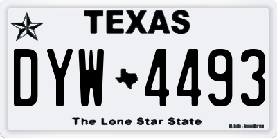 TX license plate DYW4493