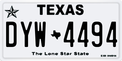 TX license plate DYW4494