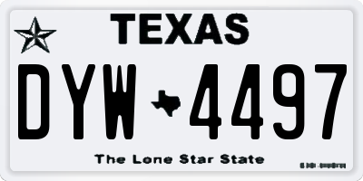 TX license plate DYW4497
