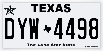 TX license plate DYW4498