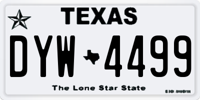 TX license plate DYW4499