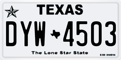 TX license plate DYW4503