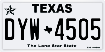 TX license plate DYW4505