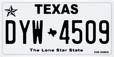 TX license plate DYW4509