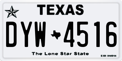 TX license plate DYW4516