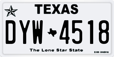 TX license plate DYW4518