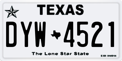 TX license plate DYW4521