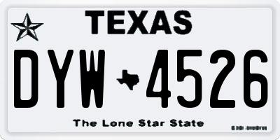 TX license plate DYW4526