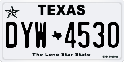 TX license plate DYW4530