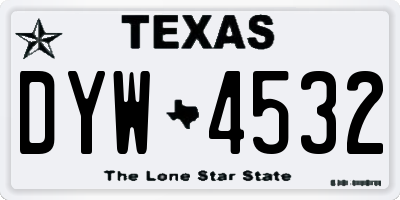 TX license plate DYW4532