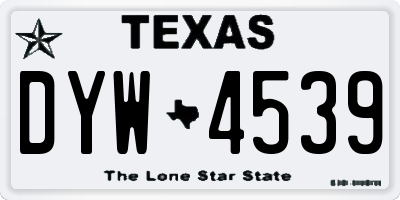 TX license plate DYW4539