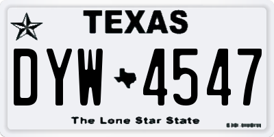 TX license plate DYW4547