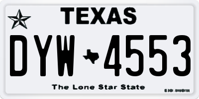 TX license plate DYW4553