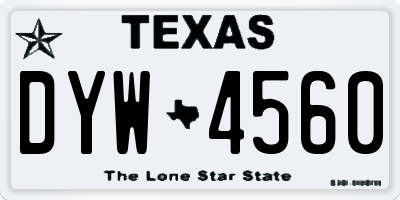 TX license plate DYW4560