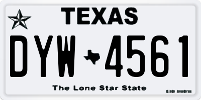 TX license plate DYW4561