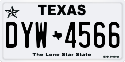 TX license plate DYW4566