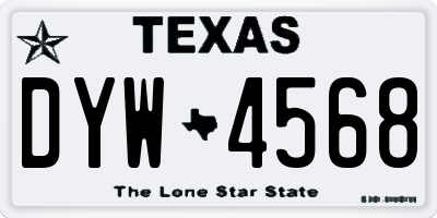 TX license plate DYW4568